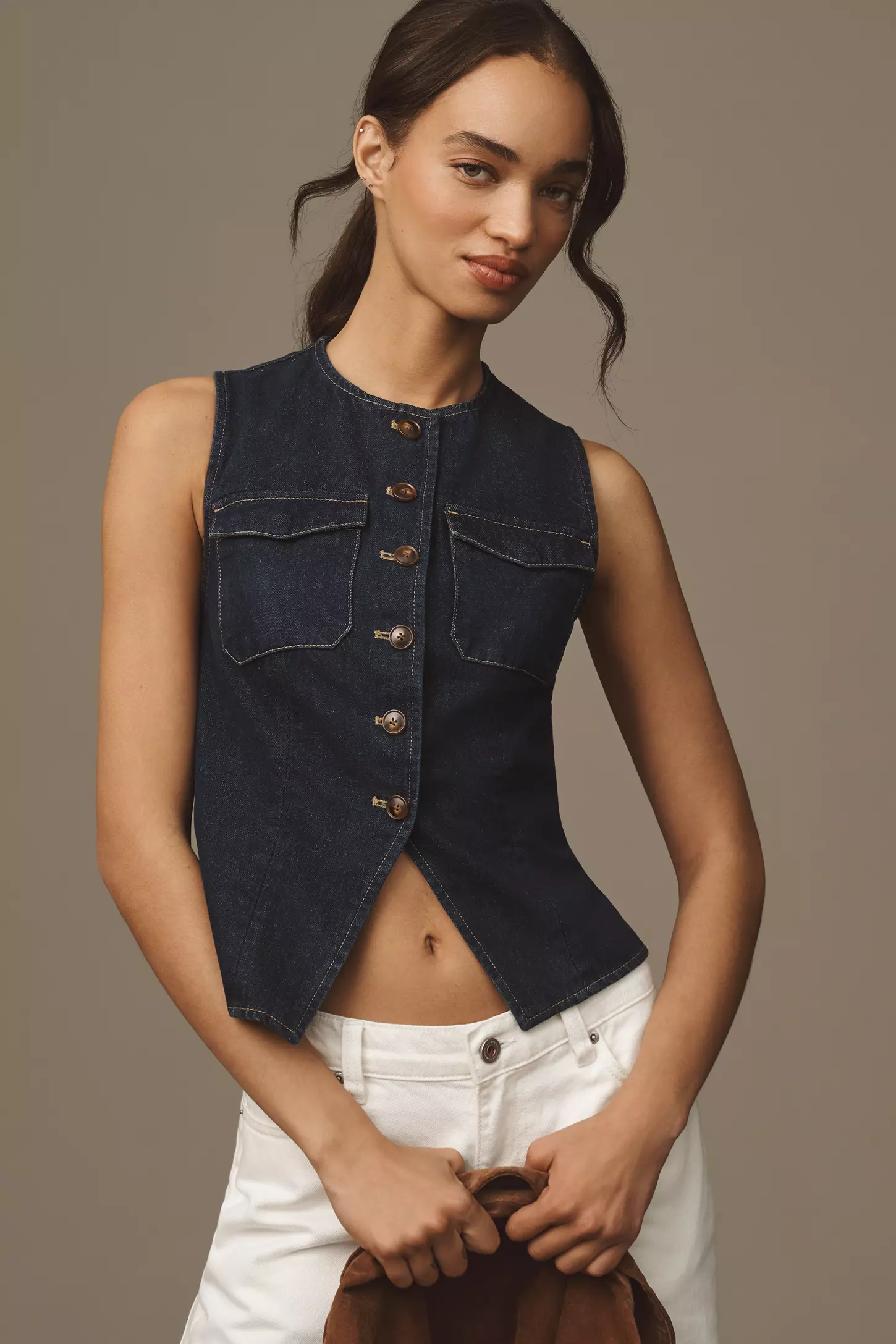 Tailores Denim Vest Anthropologie