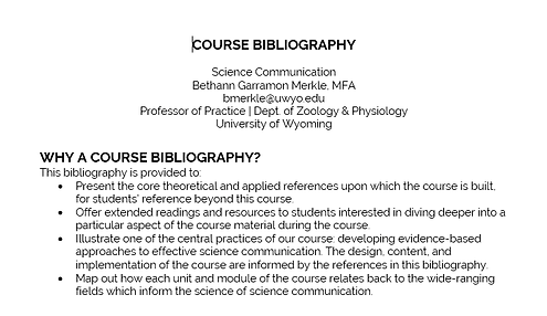 Screenshot of the bibliography linked to in this post. Follow the links for an accessible, plain-text version.