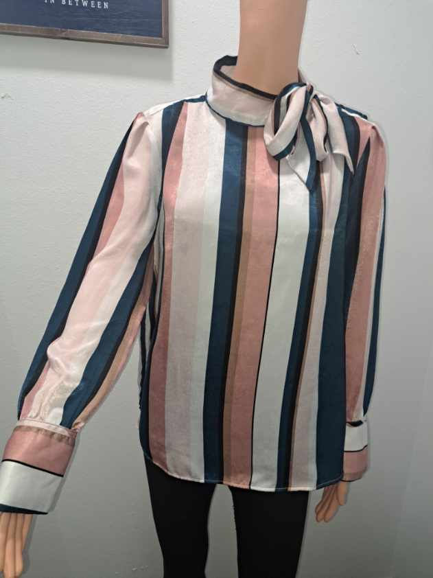 Thumbnail: Striped Side Tie Blouse