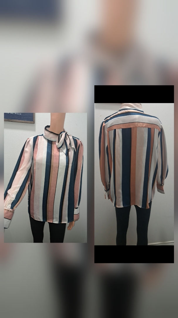 Thumbnail: Striped Side Tie Blouse