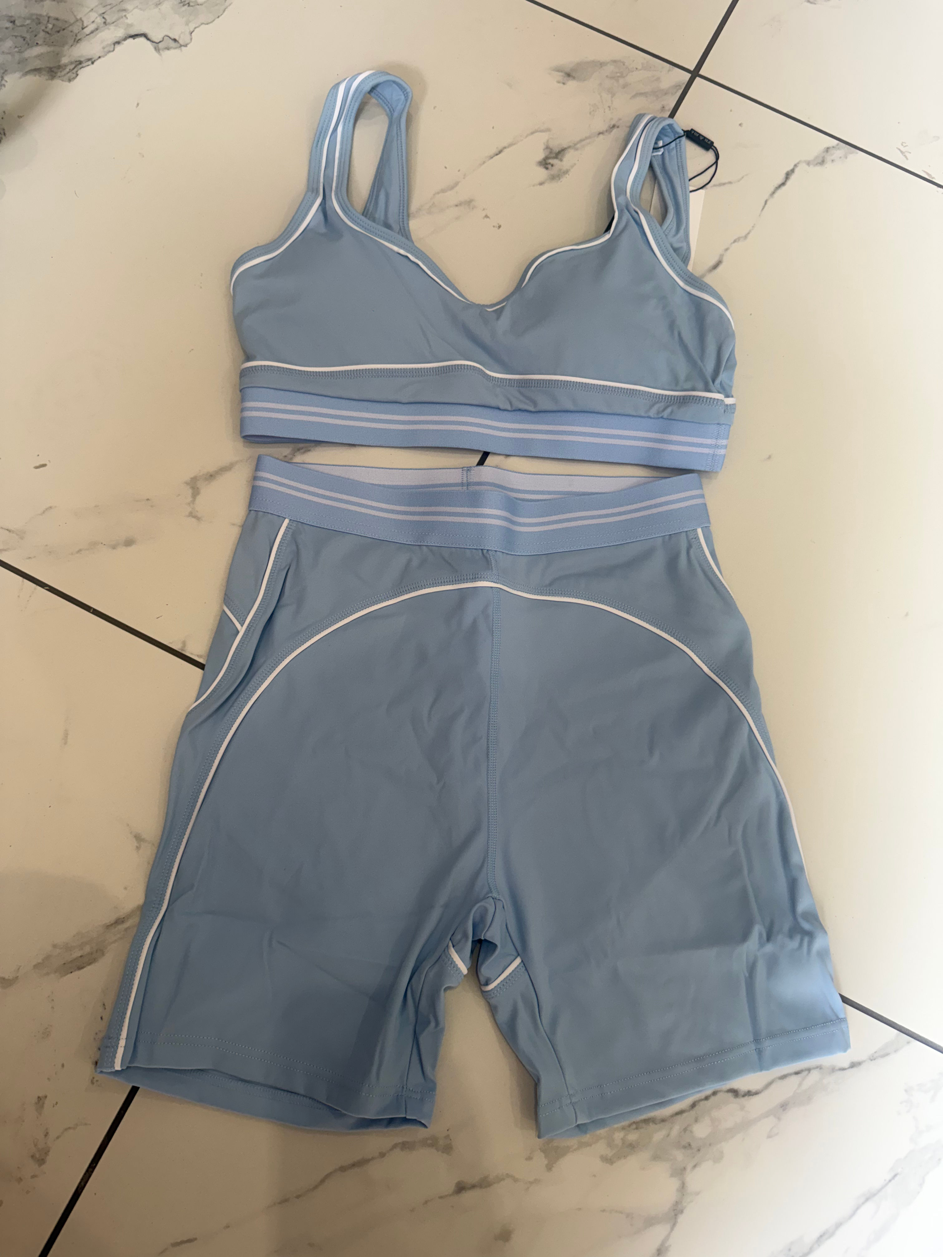 Blue inspired shorts set
