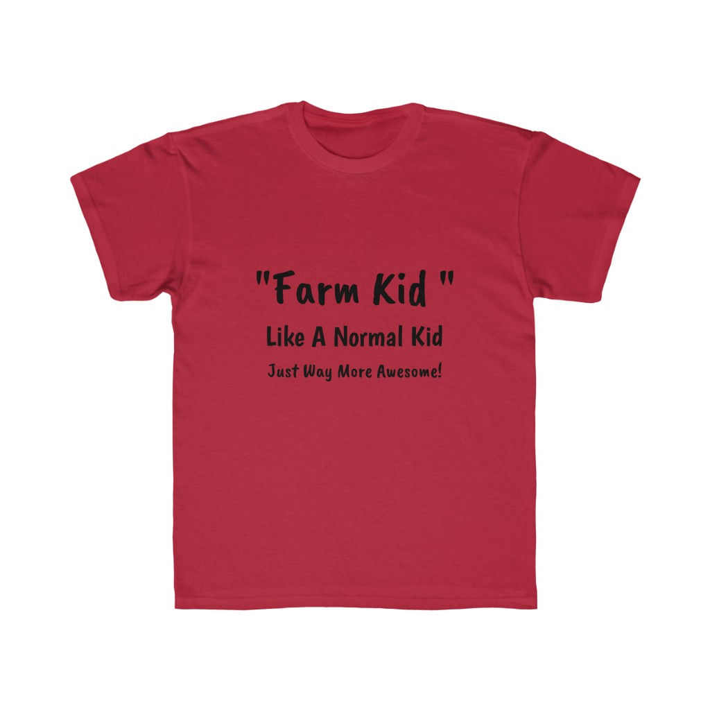 Kids Regular Fit Tee Farm Kid Awesome Black Letters