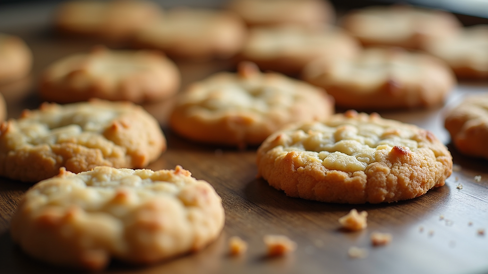 Close-up view of assorted maida-free cookies by BoMast