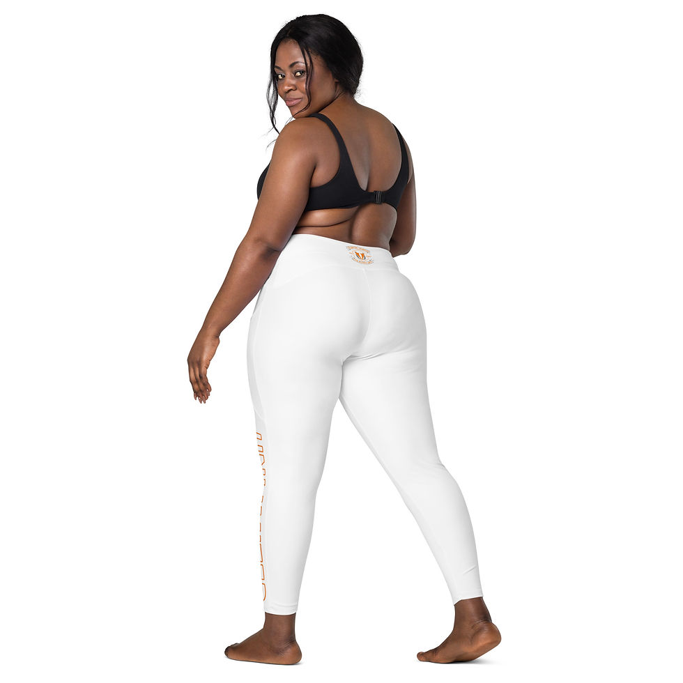 Thumbnail: Orange Valentino Unlimited White Crossover Leggings with Pockets