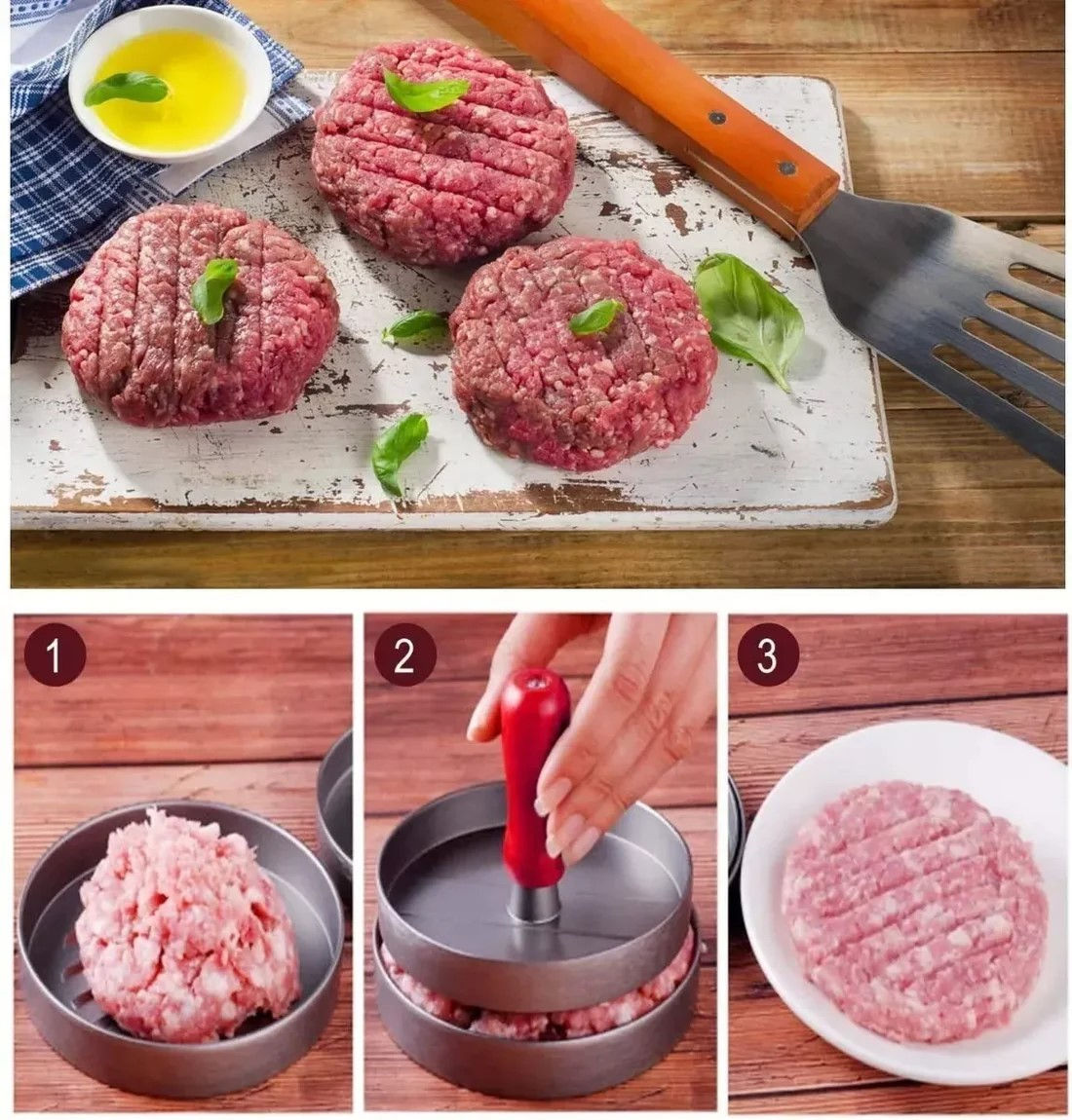 Molde Prensa Para Carne Hamburguesa Cocina Pequeño