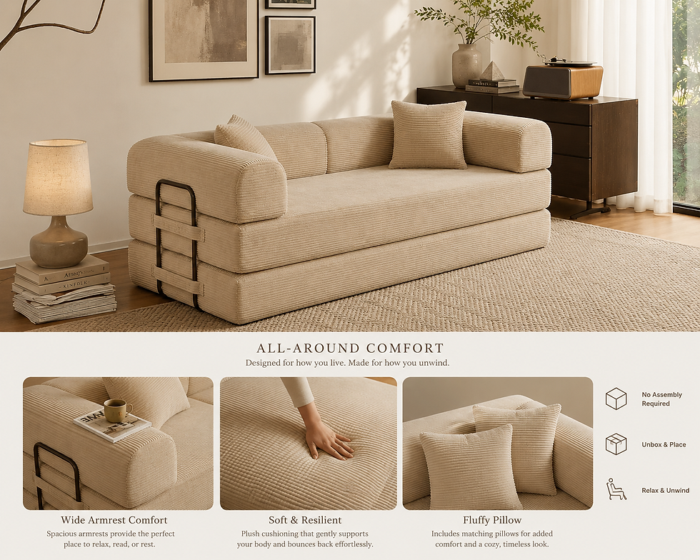 Thumbnail: Mori Convertible Sofa Bed