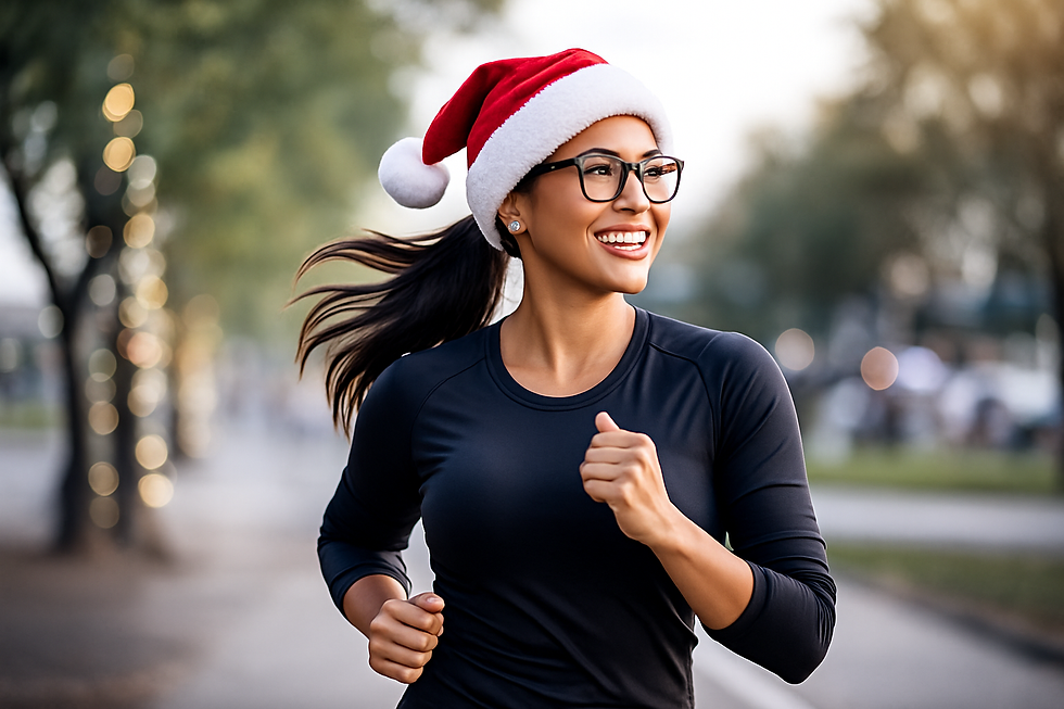 Mujer se da regalo saludable en navidad