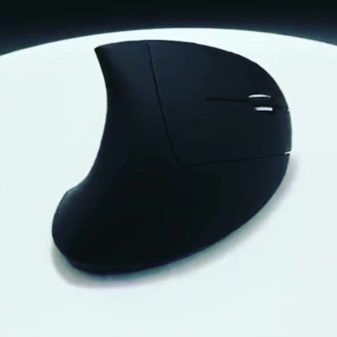 Thumbnail: Video Nouvel black wireless vertical ergonomic mouse with USB receiver, 3 DPI levels, and 6 buttons for smooth, wrist-friendl