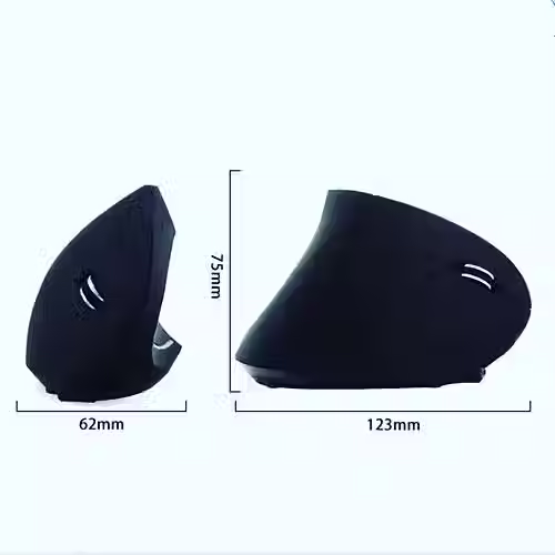 Nouvel black wireless vertical ergonomic mouse with USB receiver, 3 DPI levels, and 6 buttons for smooth, wrist-friendly navi