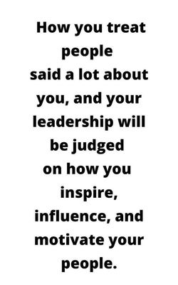 Leaders will be judged