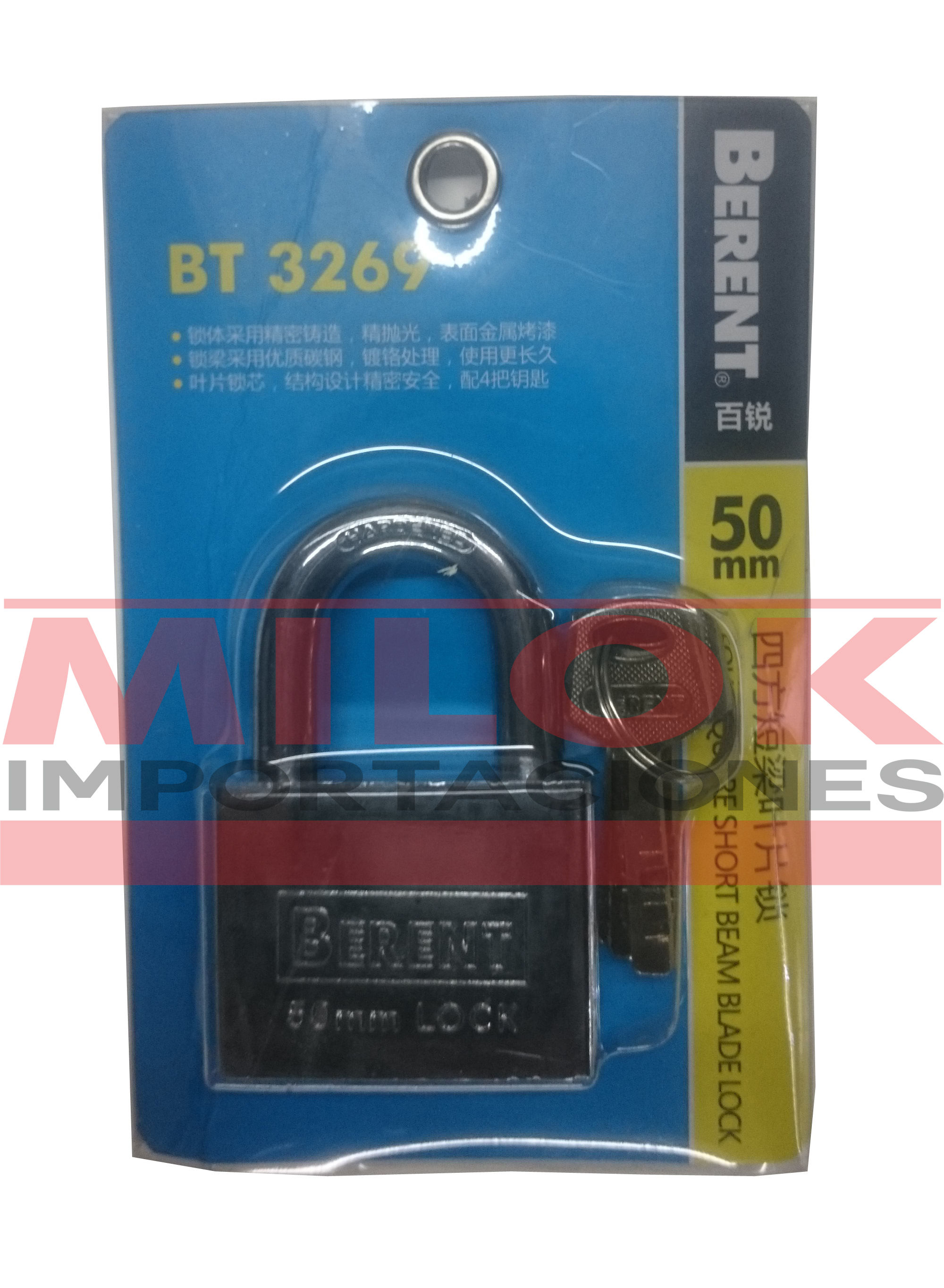 Candado Cromado 50mm Corto