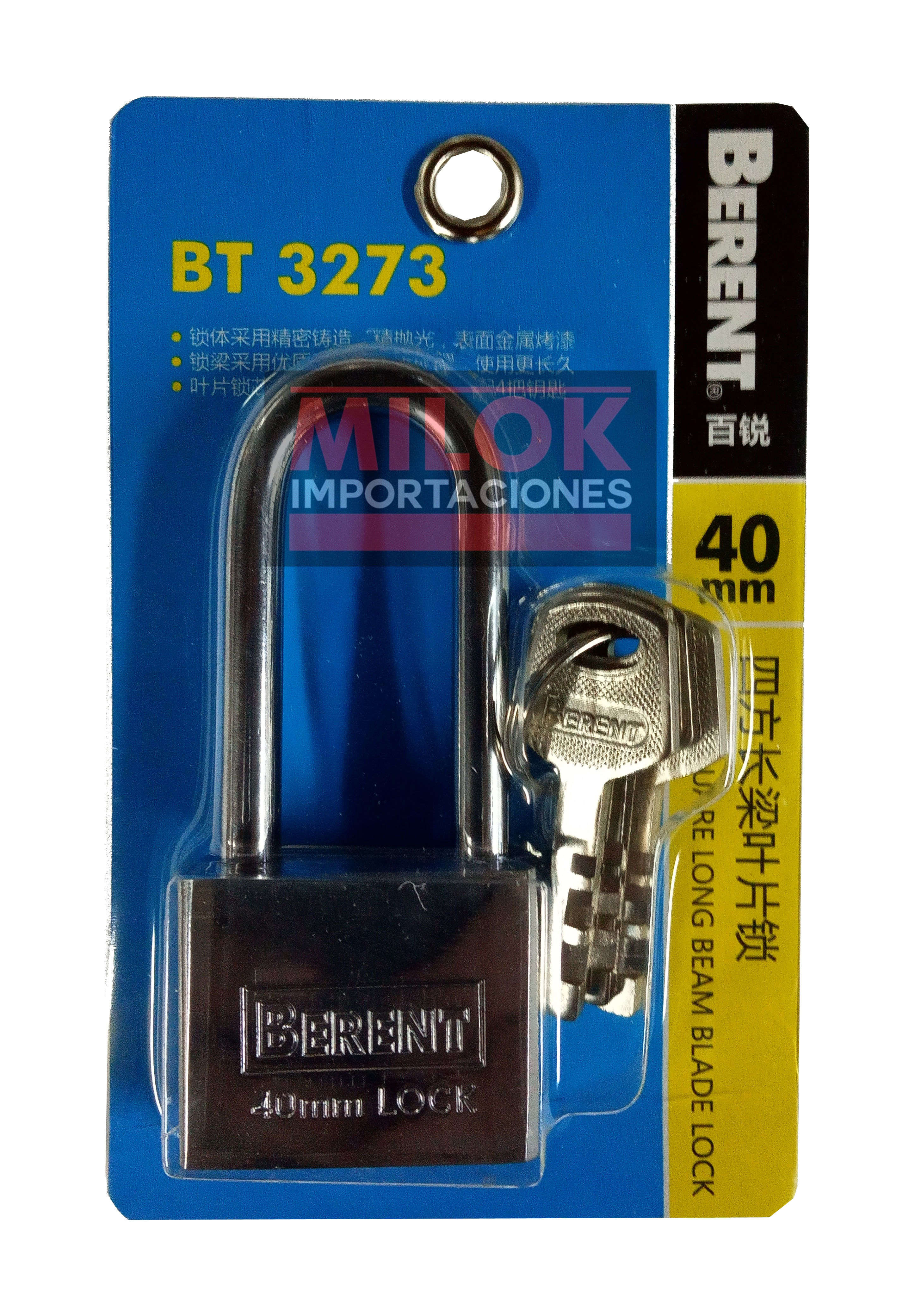 Candado Cromado 40mm Largo