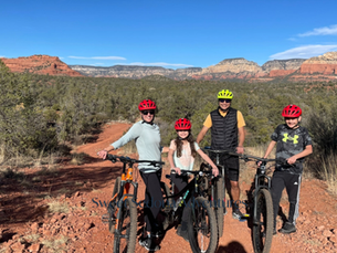 Family mountain biking in Sedona, Arizona