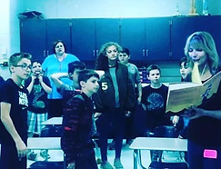 Marrielle Monte teaching 7th graders how to change their feelings with their thoughts
