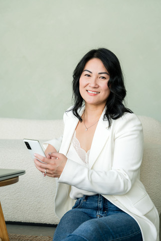 Photoshoot for calgary bookkeeper on her phone