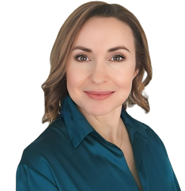 Marina Huber, Expertin für digitale Kommunikation im Gesundheitsbereich, auf der Startseite ihrer Website