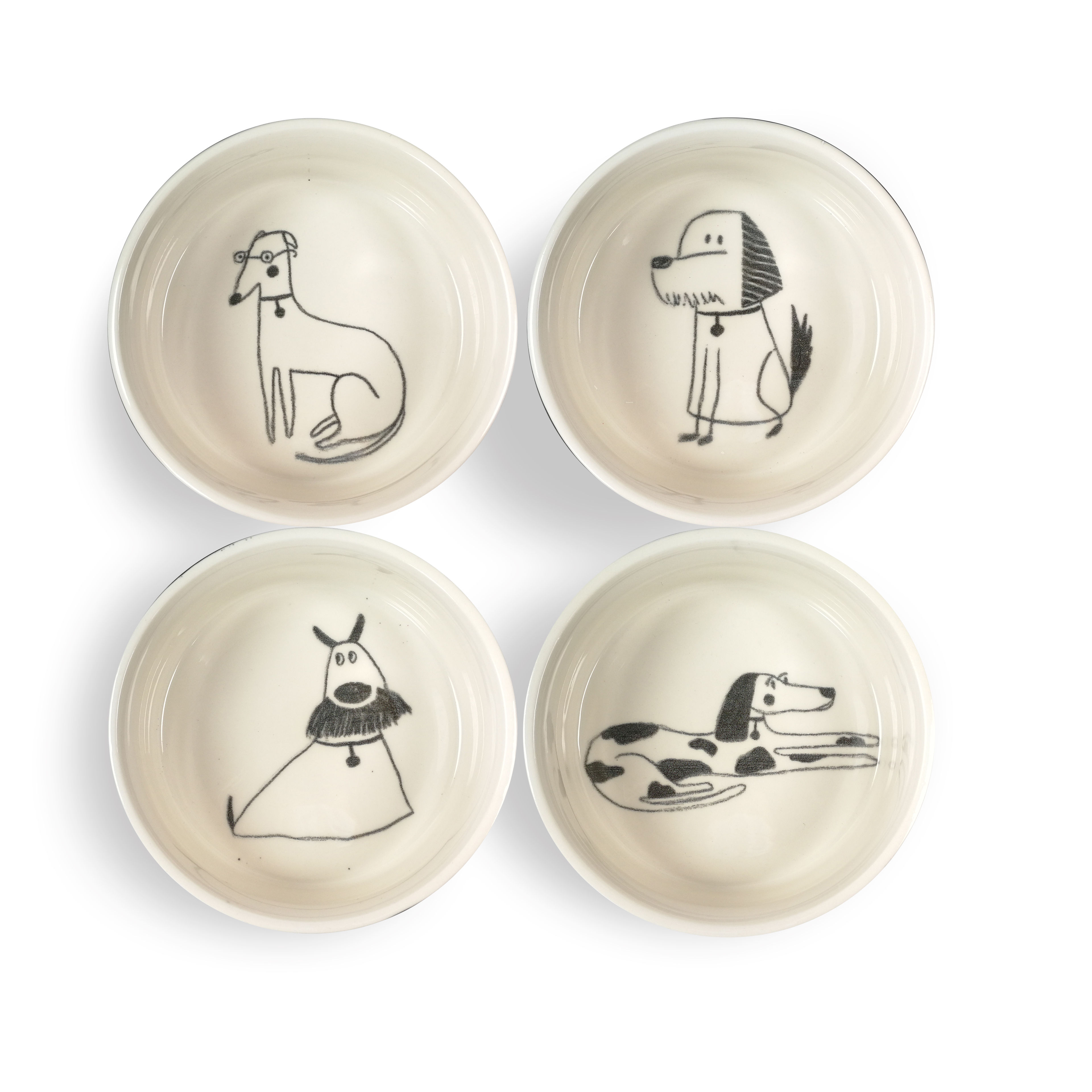 12 pcs - 4-Design Assorted Pet Bowl 5.75" Printed