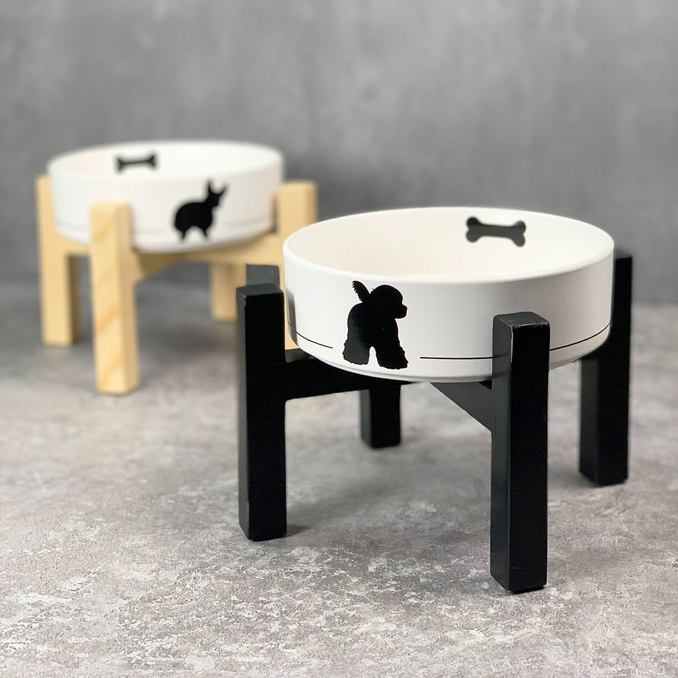 Thumbnail: 12 pcs - 2-Design Assorted Pet Bowl 6.5" Printed