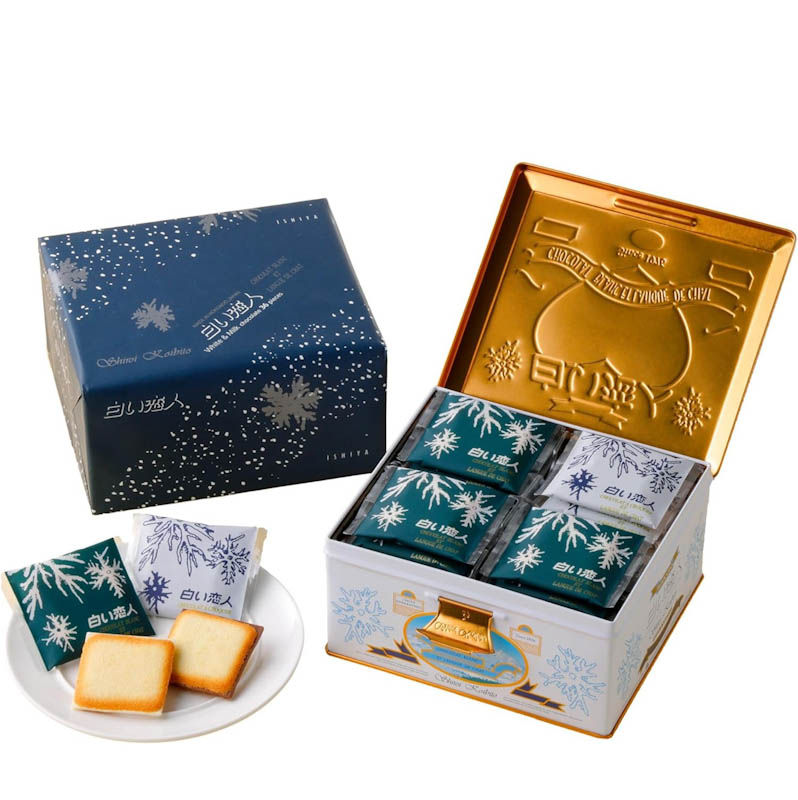 ISHIYA Shiroi Koibito Assorted White & Black – 36 Cookies in Gift Can