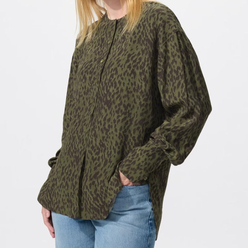 UniQlo Rayon Collarless Blouse – 484563