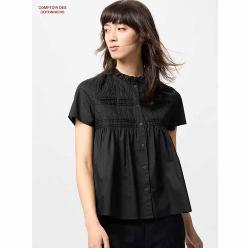 トップス sinoon/ logo frill collar shirt SINOON Logo Frill Collar Shirt (White)
