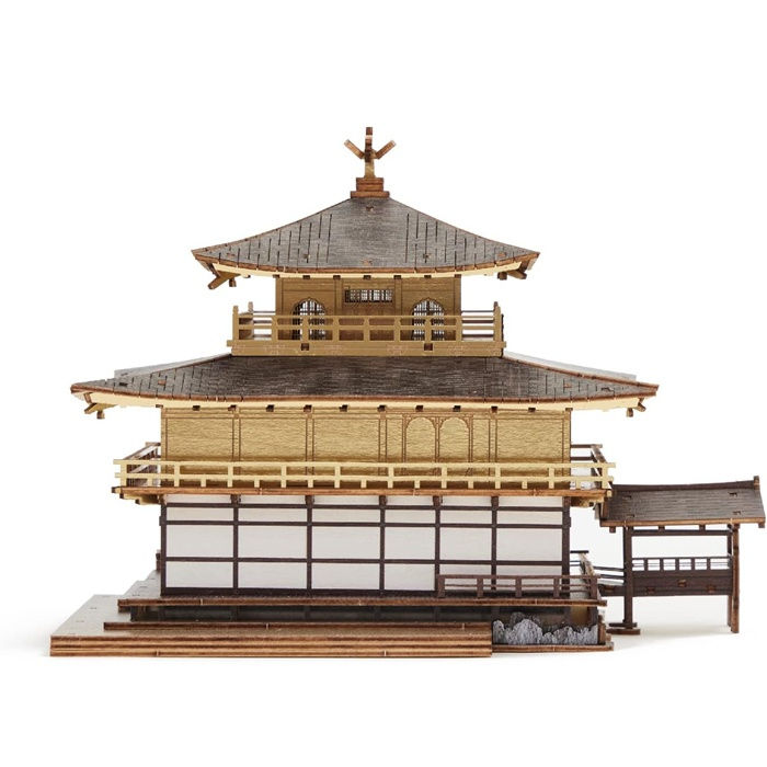 Thumbnail: ki-gu-mi Kinkakuji Color Version – Wooden 3D Puzzle DIY Craft Kit for Kids and Adults