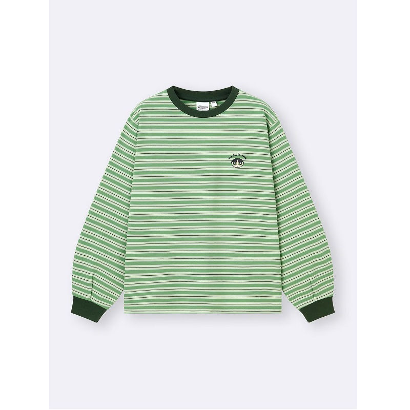 Lightweight Sweat Border Long Sleeve T-Shirt (THE POWERPUFF GIRLS) 358234