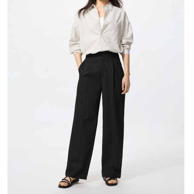 Thumbnail: UniQlo  Tuck Wide Pants – Long Length 473639