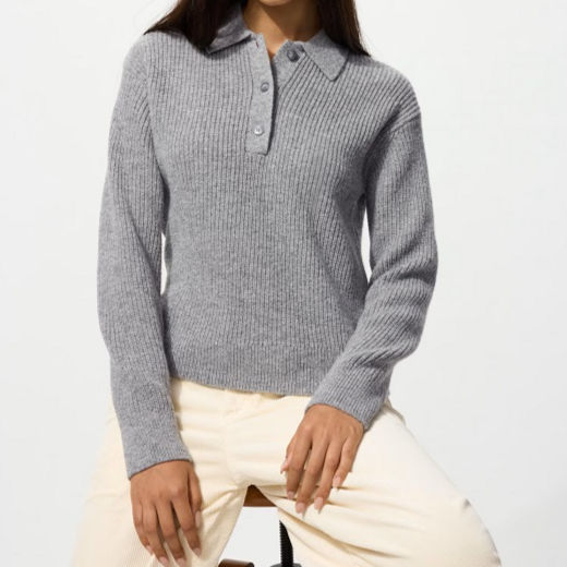 UniQlo Wool Blend Polo Sweater 479163