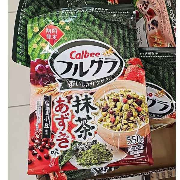 Calbee Frugra Matcha Azuki Flavor Granola – 550g (Limited Edition)