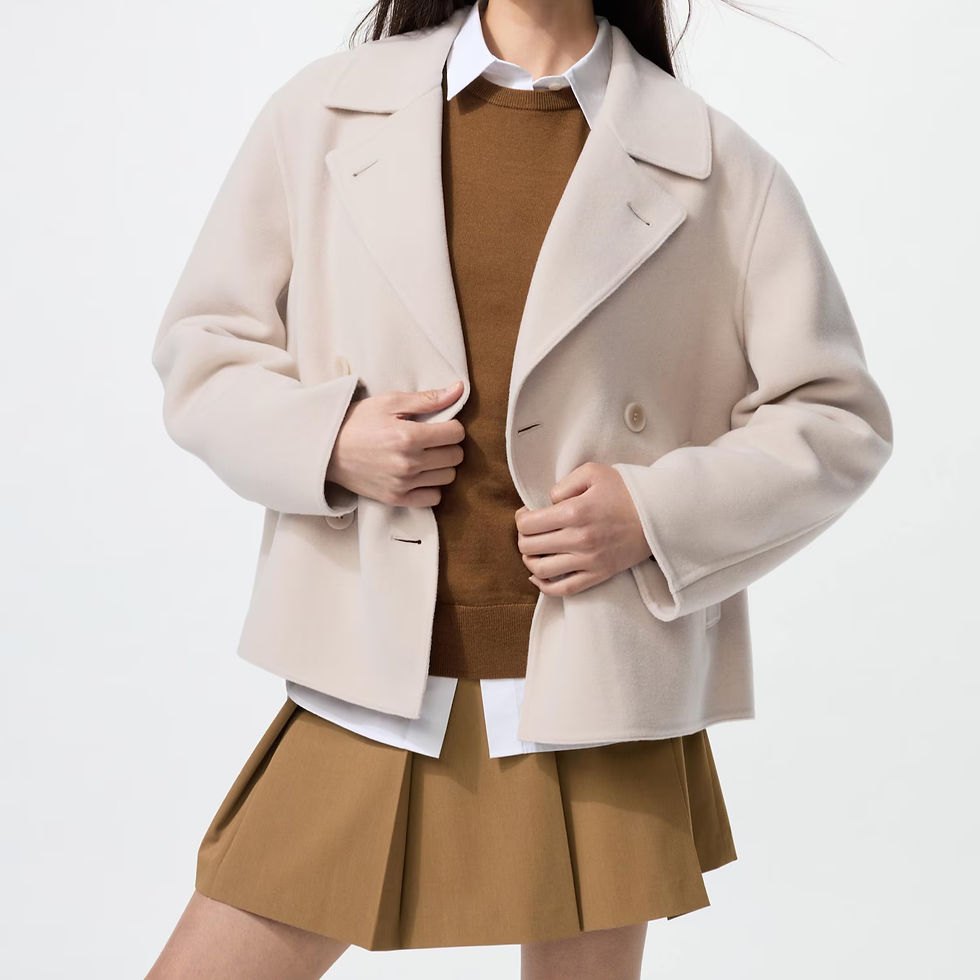 Thumbnail: UniQlo Double-Face Short Coat Relax Fit  478581