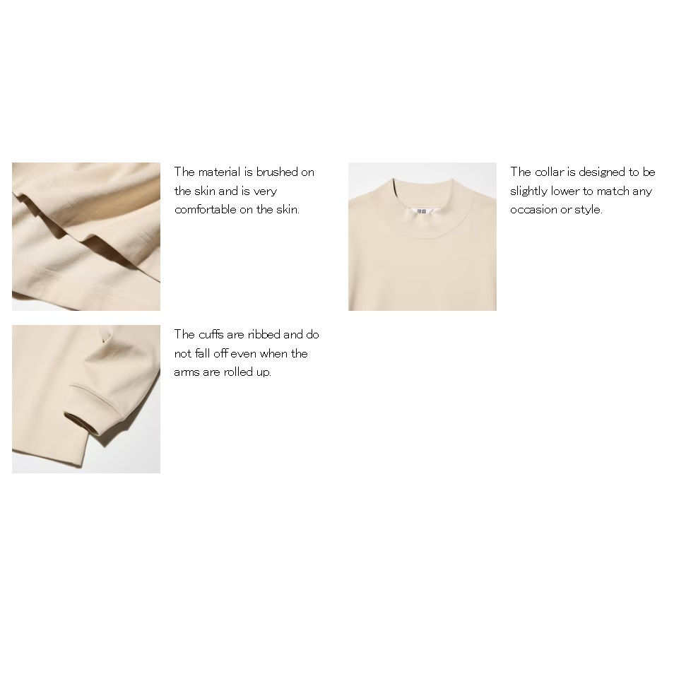 Thumbnail: UniQlo Brushed Mock Neck Long Sleeve T-Shirt 481349