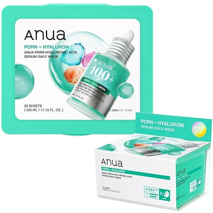 ANUA PDRN Hyaluronic Acid Serum Daily Mask Pack (30 Sheets)