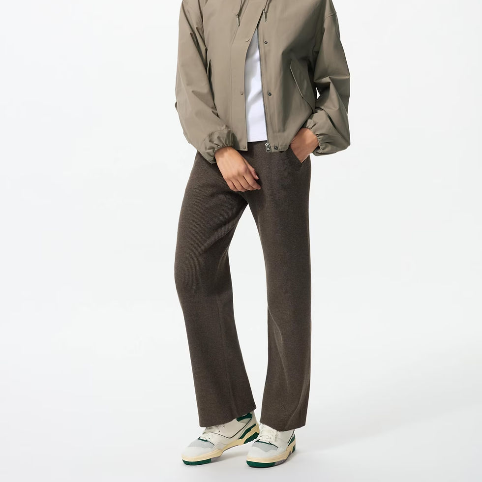 Thumbnail: Uniqlo Washable Knit Rib Pants / Long Length 481414
