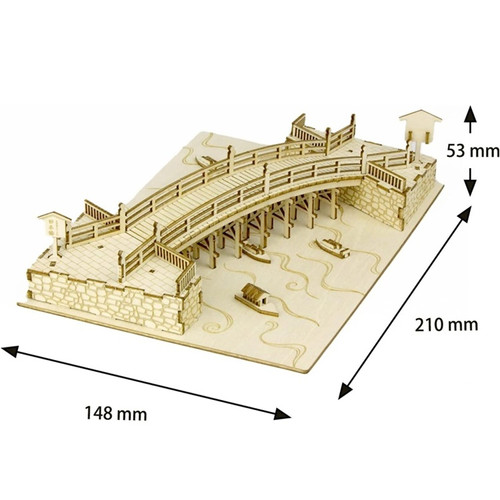ギミキンのみ ki-gu-mi Nihonbashi Wooden 3D Puzzle – DIY Craft Kit for