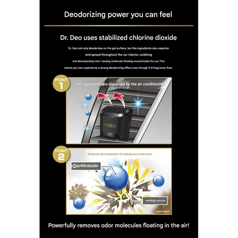 Thumbnail: CAR MATE Dr.DEO D272 Premium Gold – Air Conditioner Clip Type (90 Days, Unscented)