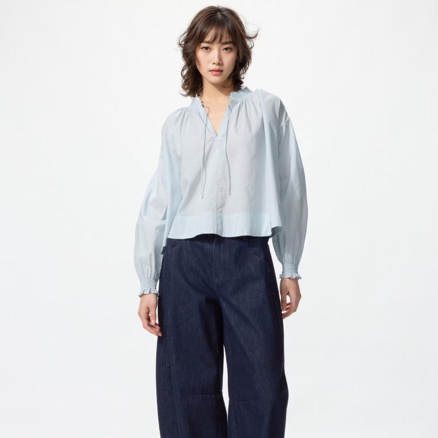 Thumbnail: UniQlo Cotton Volume Print Blouse 486309 japan best brand