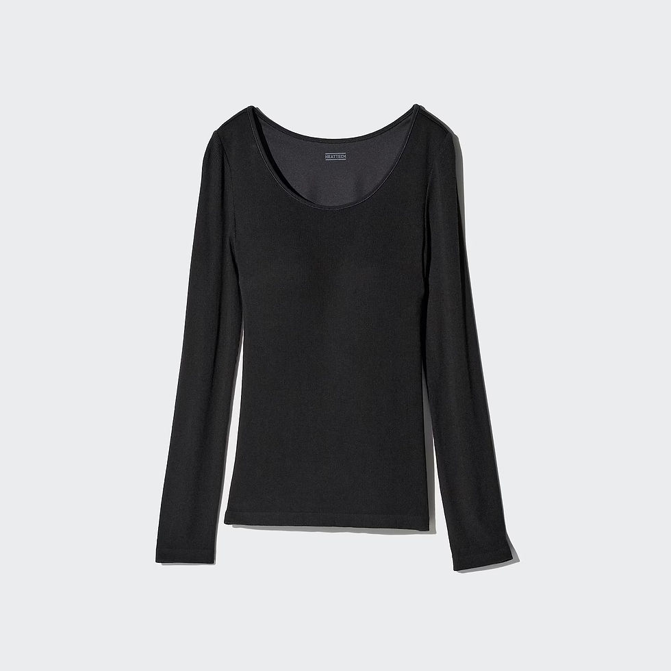 UniQlo Ultra Warm HEATTECH Ribbed U-Neck Bra T-Shirt 478793