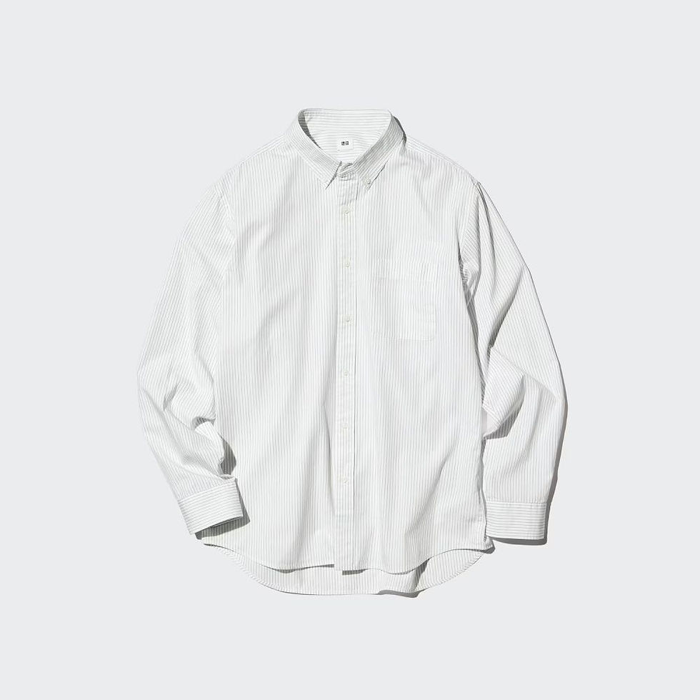 UniQlo Broadcloth Shirt / Stripe / Button-Down – 488654