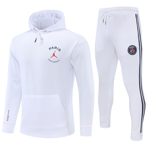 PSG White Paris 23 Hooded Tracksuit | KitGoalHQ