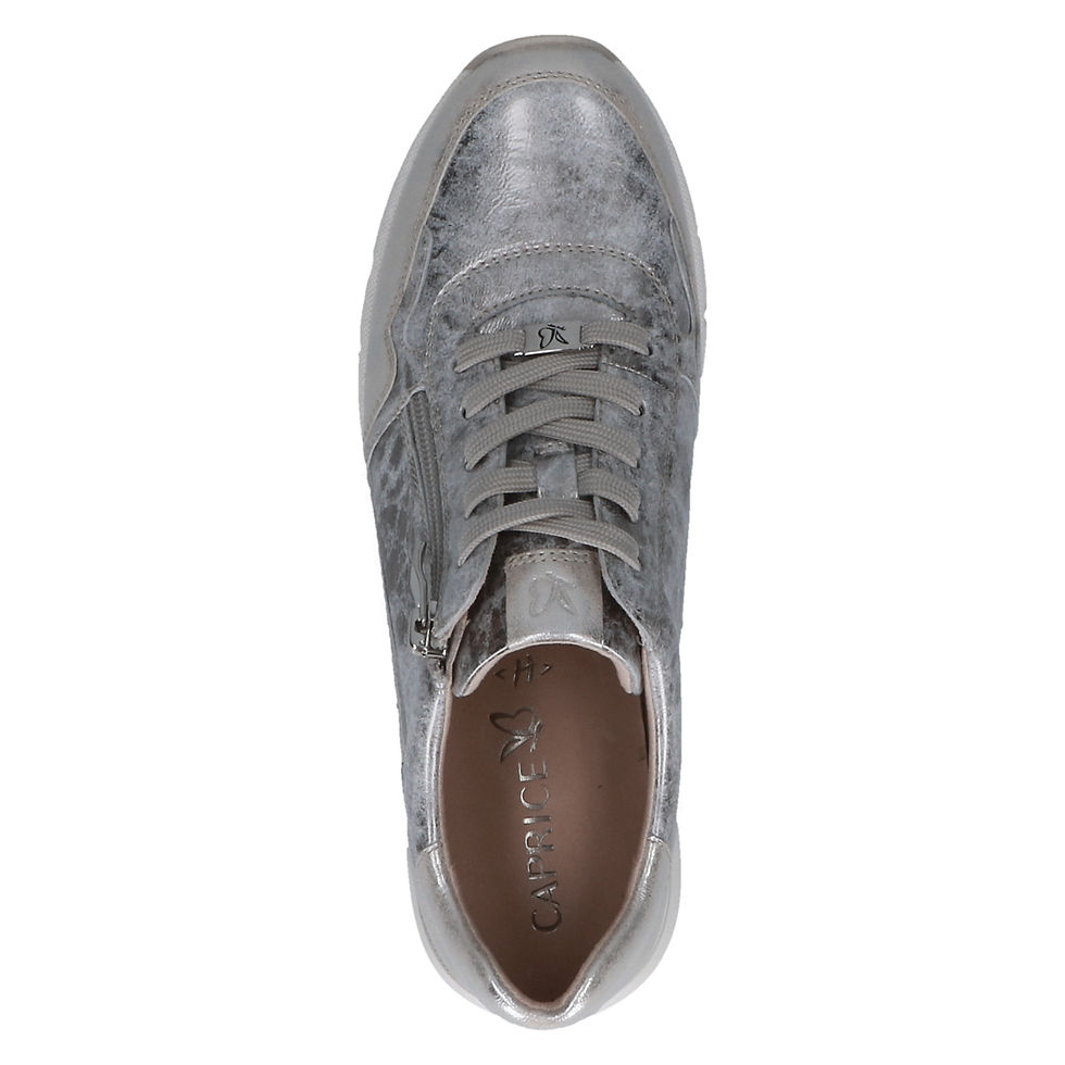 Thumbnail: Top View of the Caprice Ginga in silver grey leather with side zip