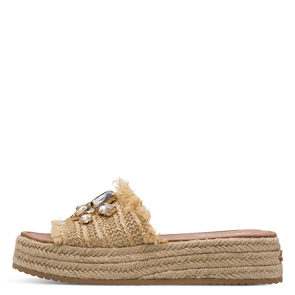 Thumbnail: Tamaris Sybil boho glam slider in beige  27214-46-400