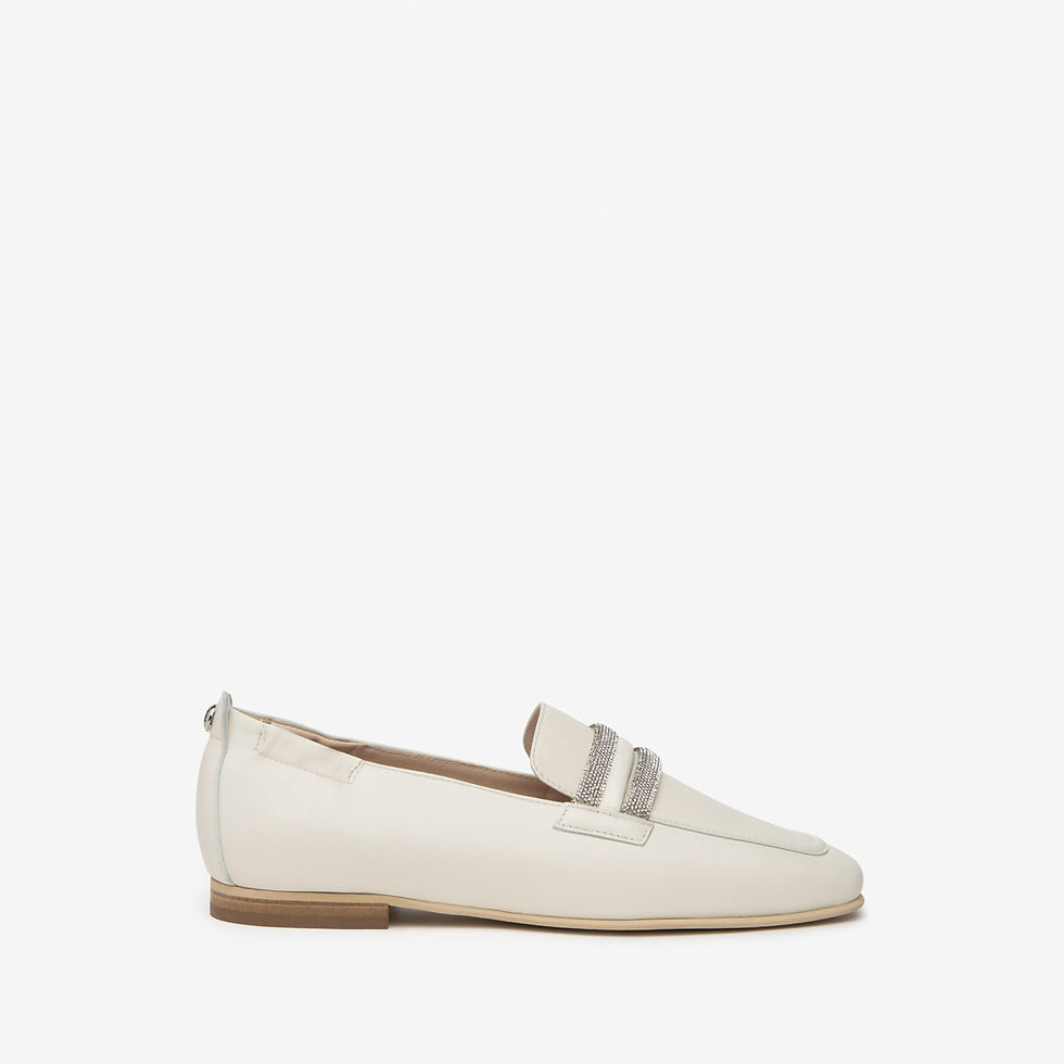 Thumbnail: NEROGIARDINI VIOLA GLAM LOAFER IN OFF  WHITE LEATHER