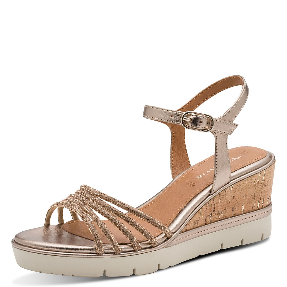 Thumbnail: Tamaris Kelly wedge sandal in glam bronze 28725-46-900