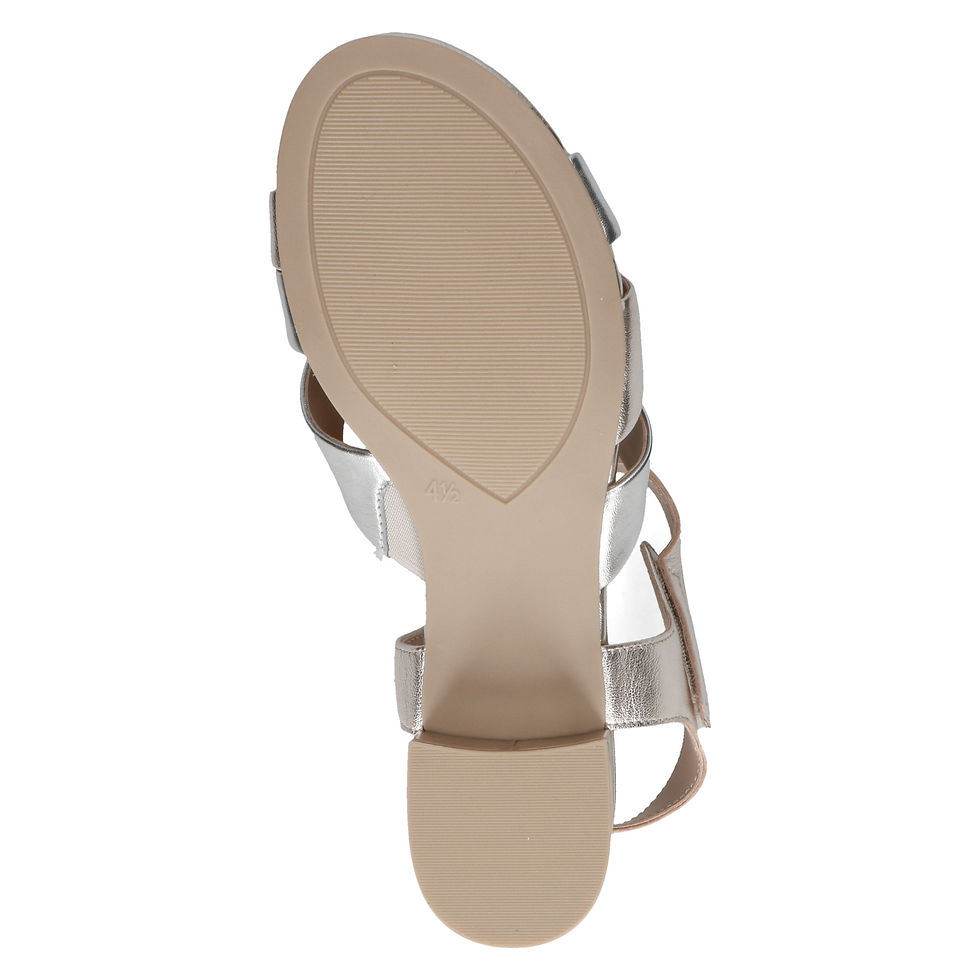 Thumbnail: Sole angle view of Caprice Carla block heel sandal with textured outsole