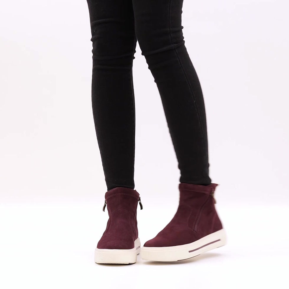 Thumbnail: Caprice Courtney high top fashion sneaker in navy blue suede