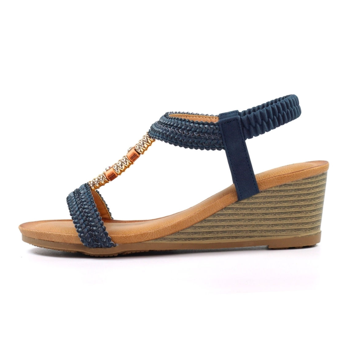 Lunar Florence wedge sandal in navy blue