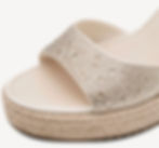 Tamaris Lulu wedge sandal in Glam Pearl with crystal embellished upper and rope-wrapped wedge heel.