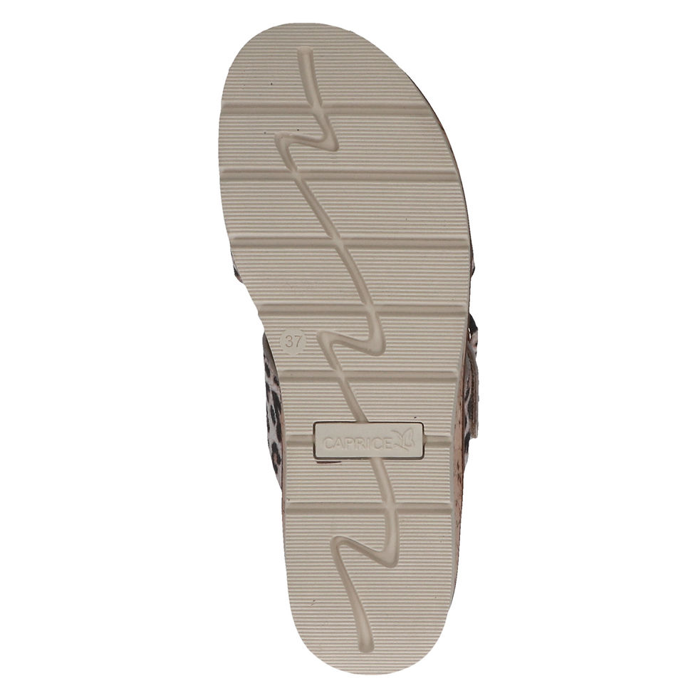 Thumbnail: Sole angle view of Caprice Blue comfort sandal with textured grip outsole