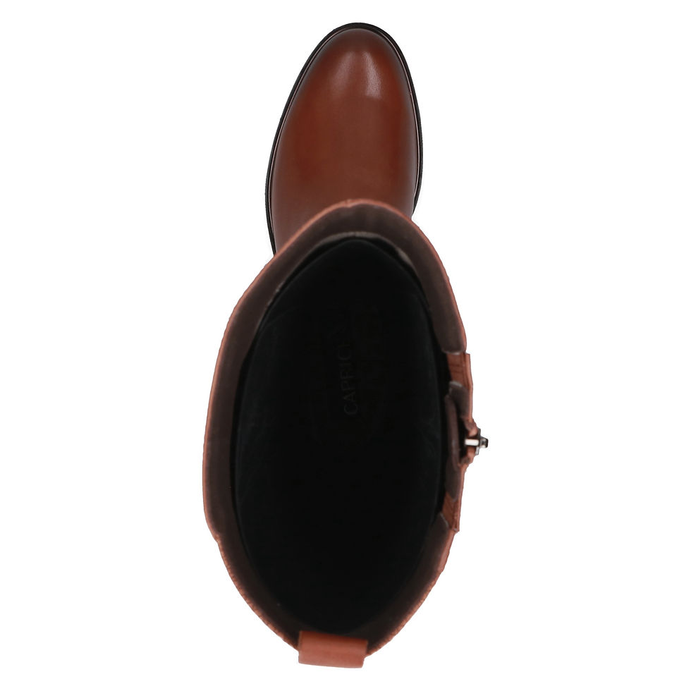 Thumbnail: Caprice Kania knee high boot in cognac & croco leather 25515-45-313